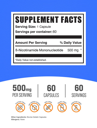 NMN 60 capsules label